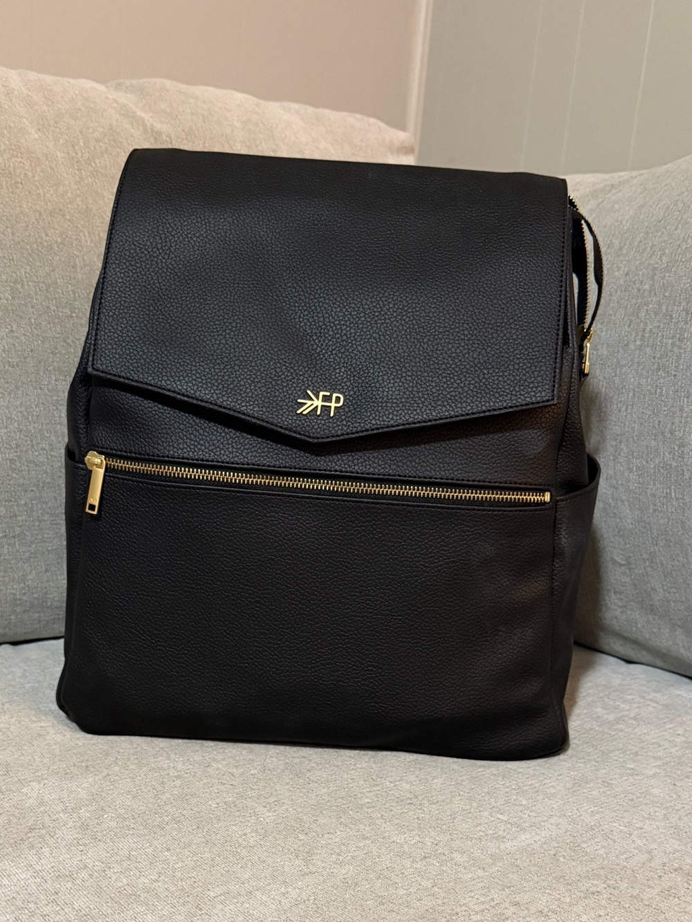 Freshly Picked Black Baby Backpack with Gold Hardware